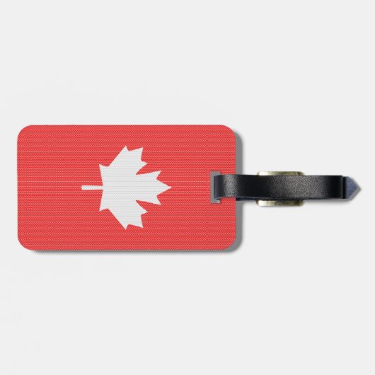 Knit Style Maple Leaf Knitting Motiv Gepäckanhänger (Rückseite horizontal)