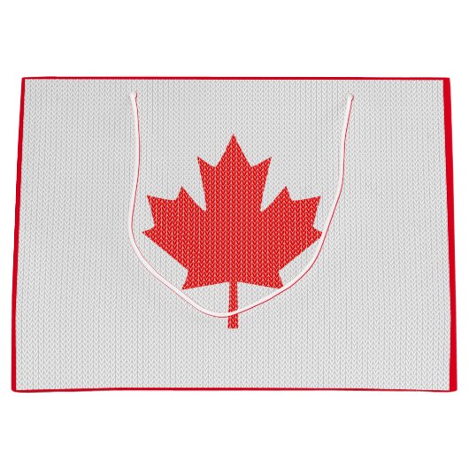 Knit Style Maple Leaf Knitting Motiv Große Geschenktüte (Vorderseite)