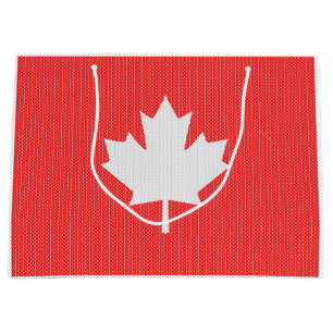 Knit Style Maple Leaf Knitting Motiv Große Geschenktüte