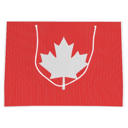 Knit Style Maple Leaf Knitting Motiv Große Geschenktüte (Vorderseite)