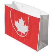 Knit Style Maple Leaf Knitting Motiv Große Geschenktüte (Rückseite Schrägansicht)
