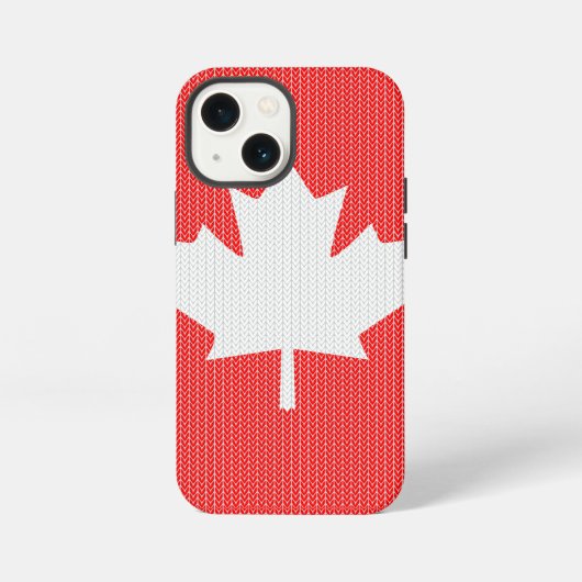 Knit Style Maple Leaf Knitting Motiv iPhone Hülle (Rückseite)