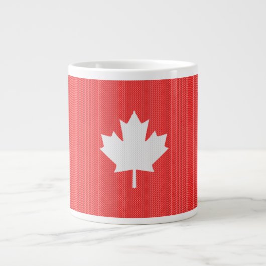 Knit Style Maple Leaf Knitting Motiv Jumbo-Tasse (Vorderseite)
