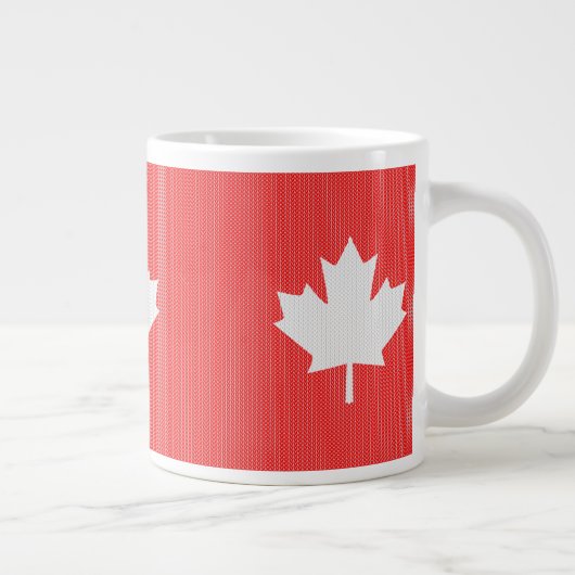 Knit Style Maple Leaf Knitting Motiv Jumbo-Tasse (Rechts)