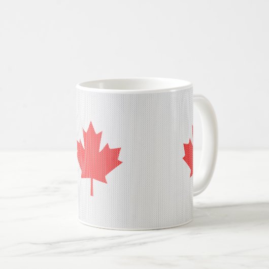 Knit Style Maple Leaf Knitting Motiv Kaffeetasse (VorderseiteRechts)