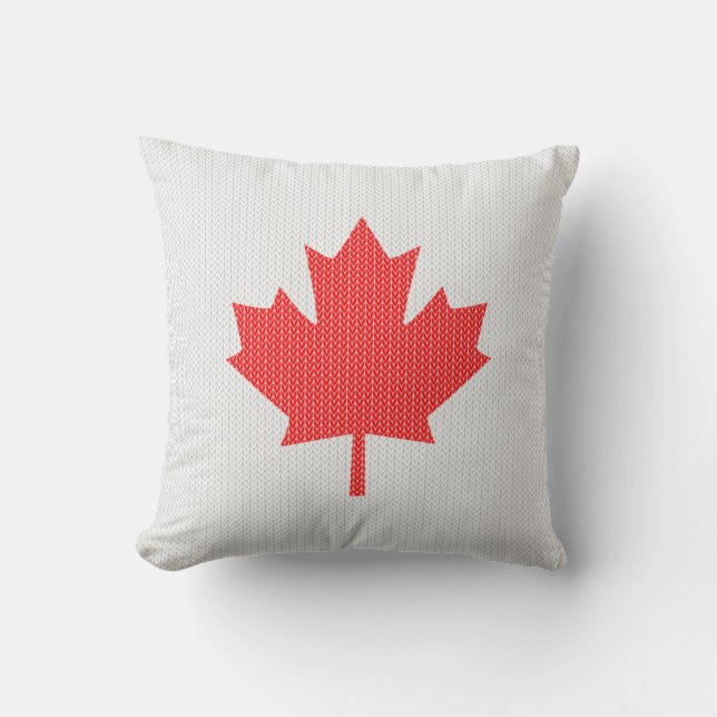 Knit Style Maple Leaf Knitting Motiv Kissen (Vorderseite)