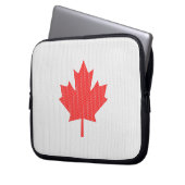 Knit Style Maple Leaf Knitting Motiv Laptopschutzhülle (Vorderseite Links)