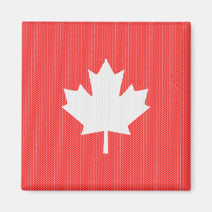 Knit Style Maple Leaf Knitting Motiv Magnet