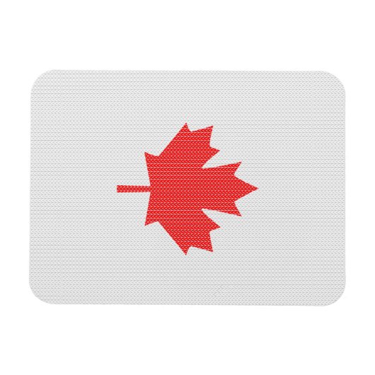 Knit Style Maple Leaf Knitting Motiv Magnet (Horizontal)