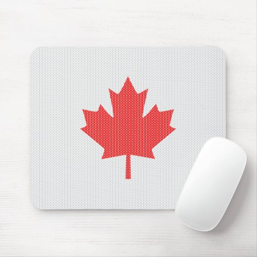 Knit Style Maple Leaf Knitting Motiv Mousepad (Mit Mouse)