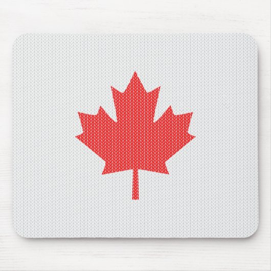 Knit Style Maple Leaf Knitting Motiv Mousepad (Vorne)