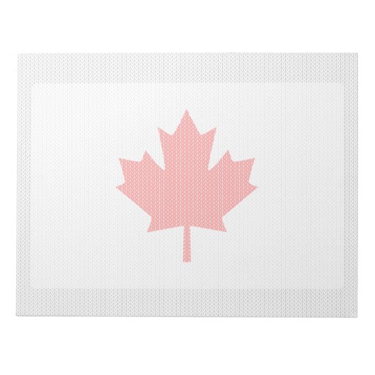 Knit Style Maple Leaf Knitting Motiv Notizblock (Vorderseite)