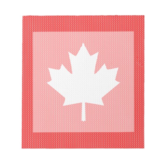 Knit Style Maple Leaf Knitting Motiv Notizblock (Vorderseite)