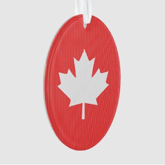 Knit Style Maple Leaf Knitting Motiv Ornament (Vorderseite)