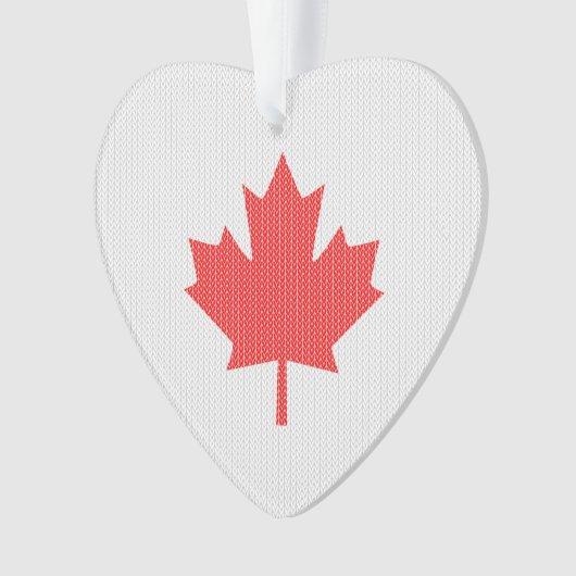 Knit Style Maple Leaf Knitting Motiv Ornament (Vorderseite)