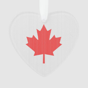 Knit Style Maple Leaf Knitting Motiv Ornament