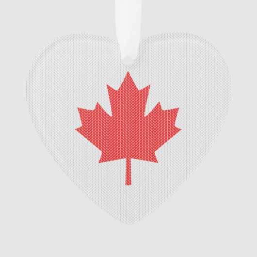 Knit Style Maple Leaf Knitting Motiv Ornament (Vorderseite)
