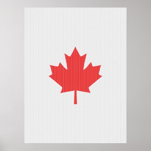 Knit Style Maple Leaf Knitting Motiv Poster (Vorne)