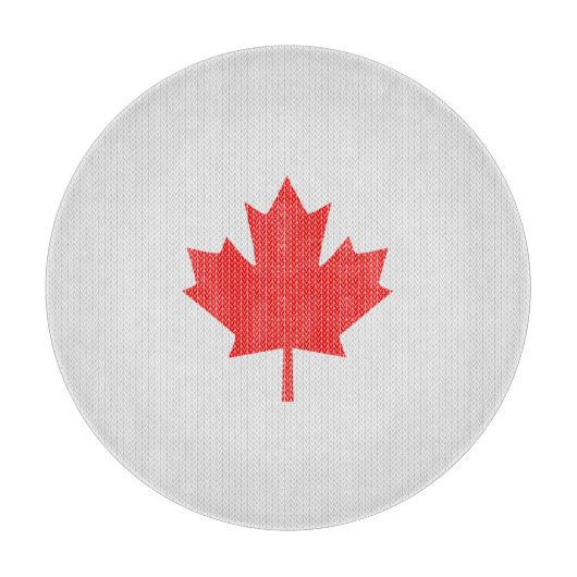 Knit Style Maple Leaf Knitting Motiv Schneidebrett (Vorderseite)