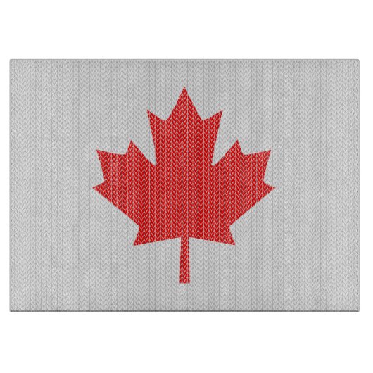 Knit Style Maple Leaf Knitting Motiv Schneidebrett (Vorderseite)