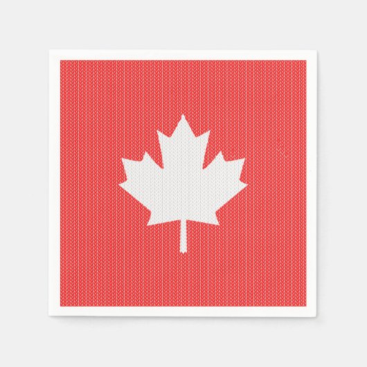 Knit Style Maple Leaf Knitting Motiv Serviette (Vorderseite)