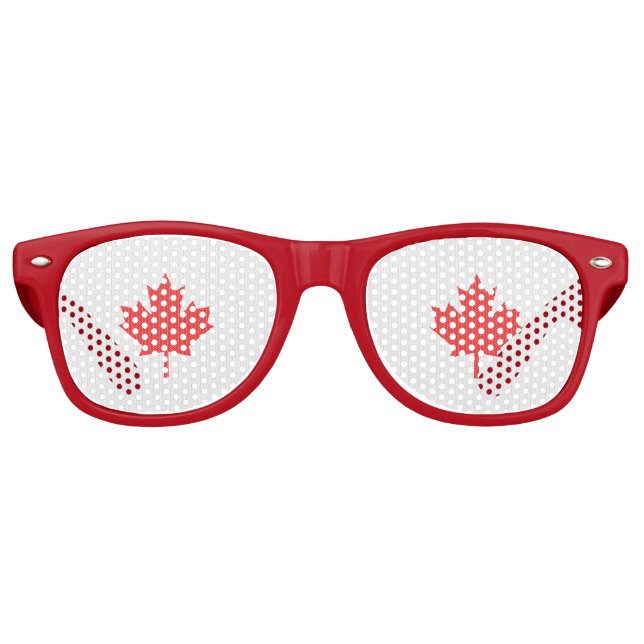 Knit Style Maple Leaf Knitting Motiv Sonnenbrille (Vorderseite)