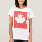 Knit Style Maple Leaf Knitting Motiv T-Shirt (Vorderseite)
