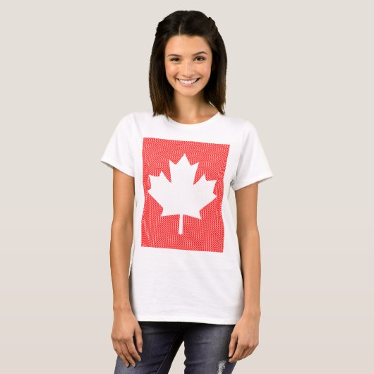 Knit Style Maple Leaf Knitting Motiv T-Shirt (Vorne ganz)