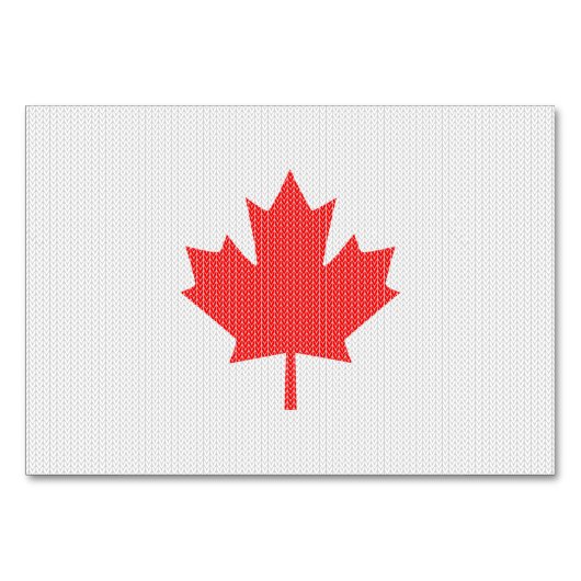Knit Style Maple Leaf Knitting Motiv Tischnummer (Vorderseite)