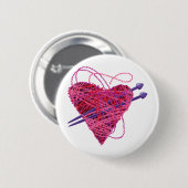 kniting rosa Herz Button (Vorne & Hinten)