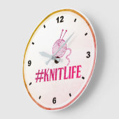 #KNITLIFE Wall Clock Große Wanduhr (Winkel)