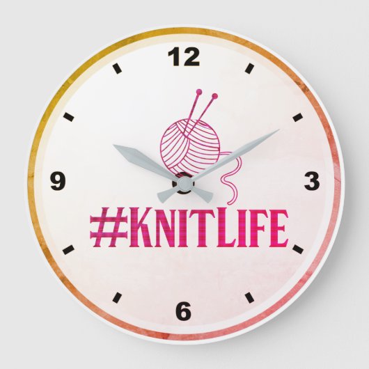 #KNITLIFE Wall Clock Große Wanduhr (Vorderseite)