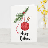 Knitmas Christmas Knitting Card Karte (Gelbe Blume)