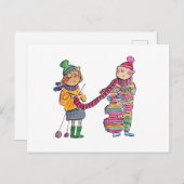 Knitted Cello Postkarte (Vorne/Hinten)