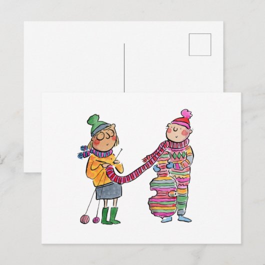 Knitted Cello Postkarte (Vorne/Hinten)