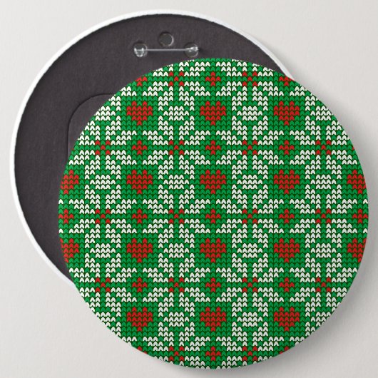 Knitted Christmas pattern Button (Vorne & Hinten)