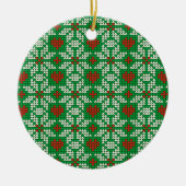 Knitted Christmas pattern Keramik Ornament (Vorne)