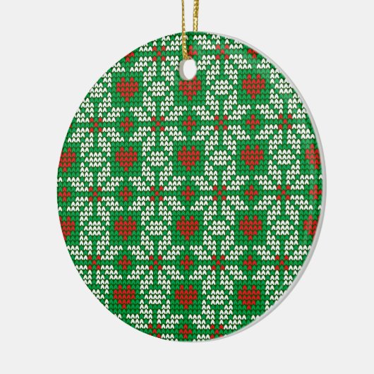 Knitted Christmas pattern Keramik Ornament (Links)