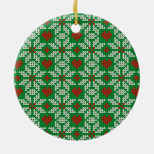 Knitted Christmas pattern Keramik Ornament (Hinten)