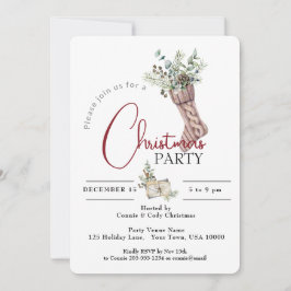 KNITTED CHRISTMAS STRUMPF MIT GRÜNTÖNEN PARTY EINLADUNG