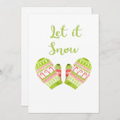 Knitted Christmassy Mittens Feiertagskarte (Vorne/Hinten)