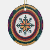 Knitted Fall Leaf Snowflake Pattern Christmas Keramik Ornament (Links)