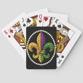 KNITTED LOOK MARDI GRAS FLEUR DE LIS SPIELKARTEN