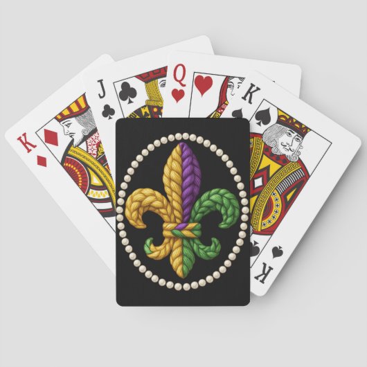 KNITTED LOOK MARDI GRAS FLEUR DE LIS SPIELKARTEN (Rückseite)