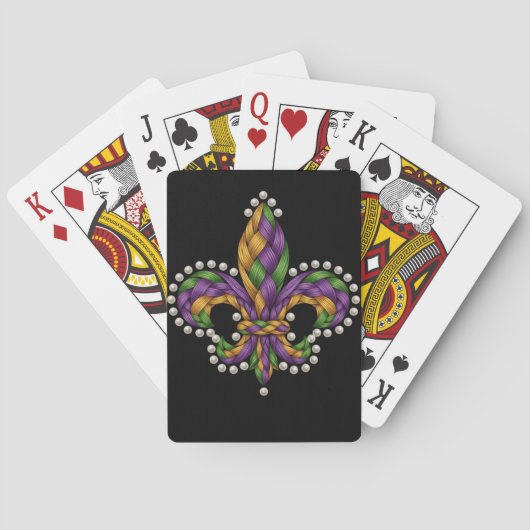 KNITTED LOOK MARDI GRAS FLEUR DE LIS SPIELKARTEN (Rückseite)