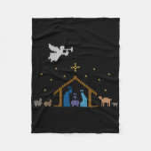 Knitted Nativity Christmas Sweater Christian Jesus Fleecedecke (Vorderseite)
