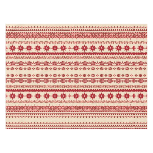 Knitted-Pattern look Nordic folk art style Tischdecke (Vorderseite (Horizontal))