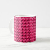 Knitted pink background. Yarn texture. Vertical kn Kaffeetasse (Vorderseite Links)