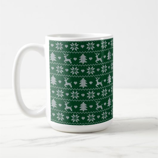 Knitted seamless Christmas pattern Kaffeetasse (Links)