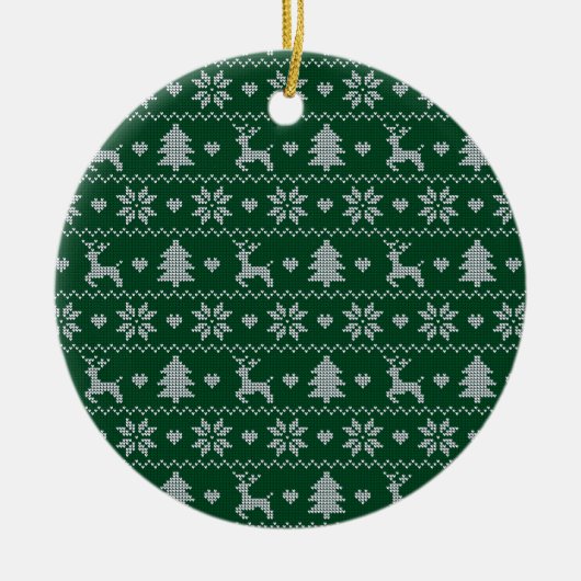 Knitted seamless Christmas pattern Keramik Ornament (Vorne)